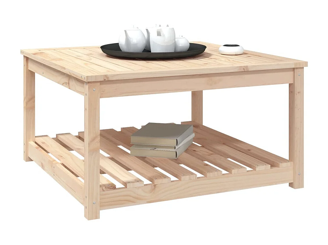 Mesa de jardín madera maciza de pino 82,5x82,5x45 cm