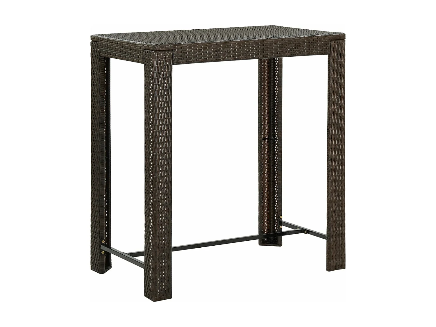 Tavolo da Bar da Giardino Marrone 100x60,5x110,5 cm Polyrattan