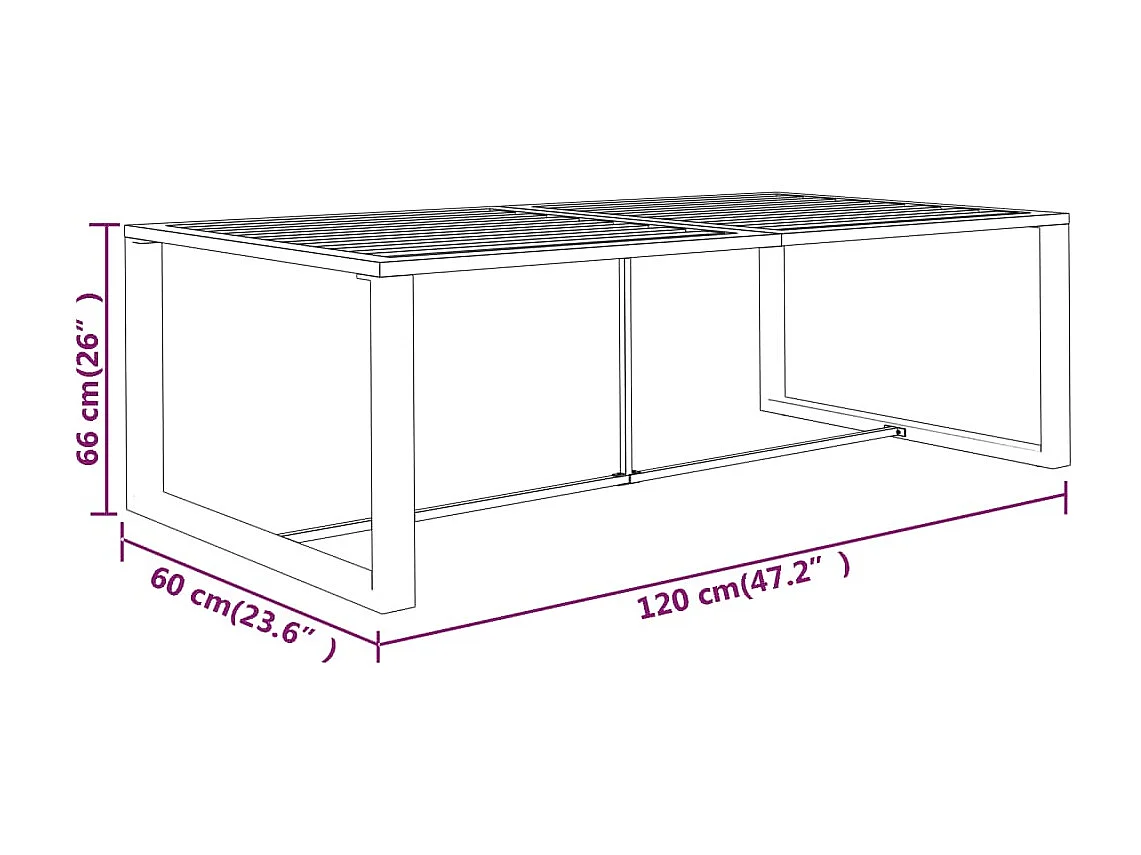 Table à dîner d'extérieur Anthracite 120x60x66 cm Aluminium