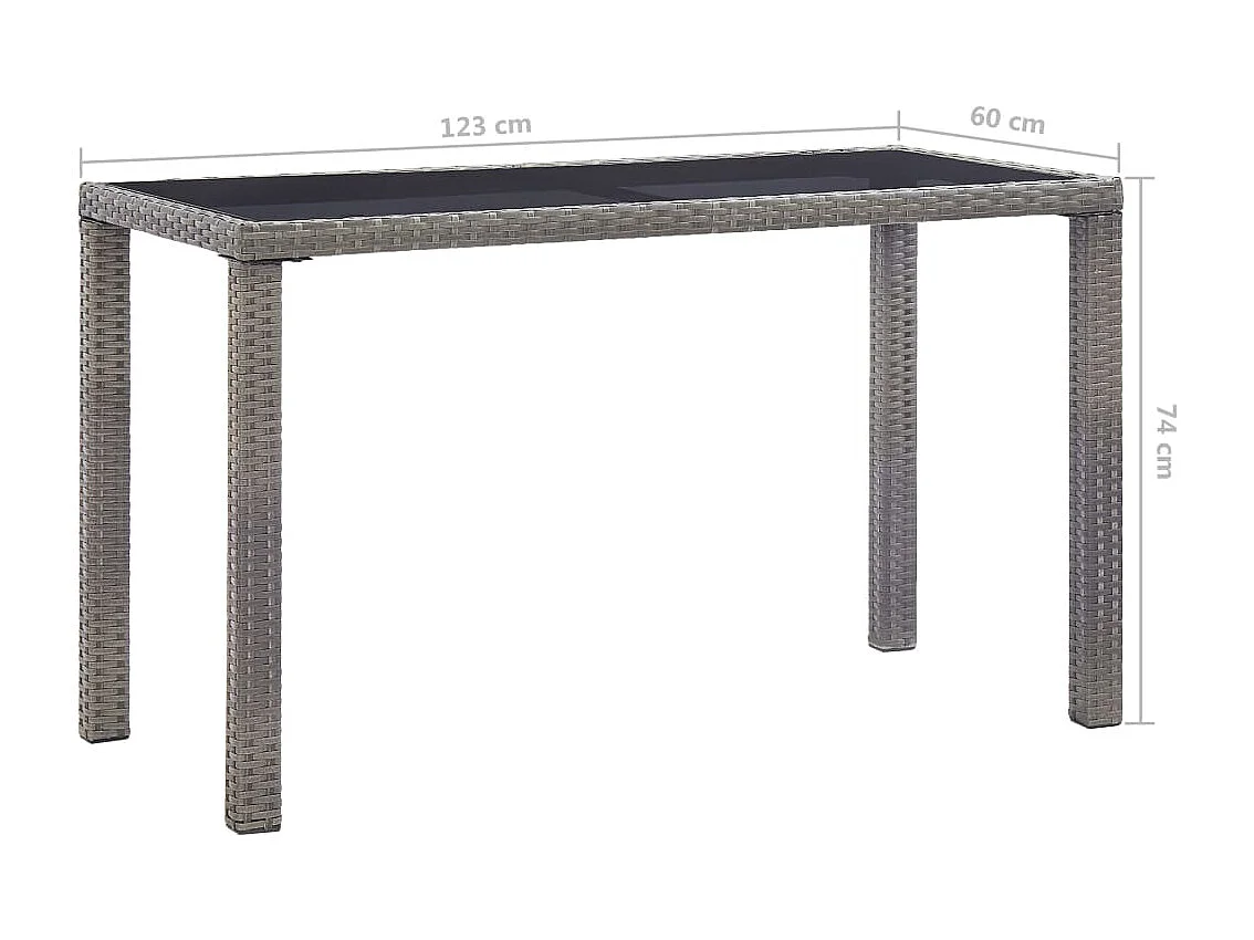 Table de jardin Anthracite 123x60x74 cm Résine tressée