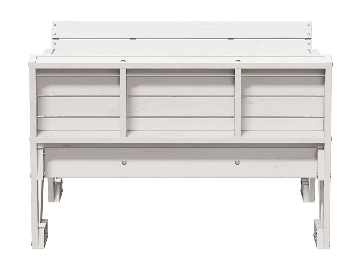 Tavolo Picnic per Bambini Bianco 88x122x58 cm Massello di Pino