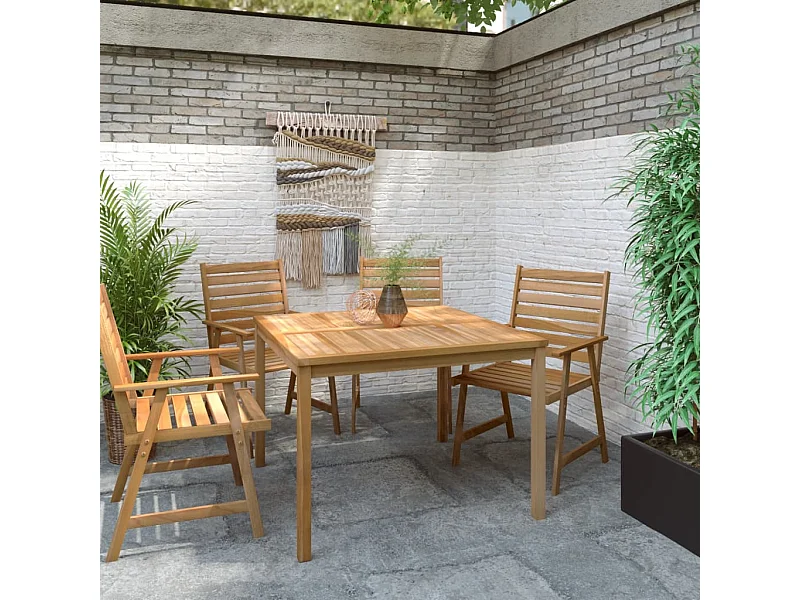 Tavolo da Pranzo per Giardino 110x110x77 cm in Massello di Teak