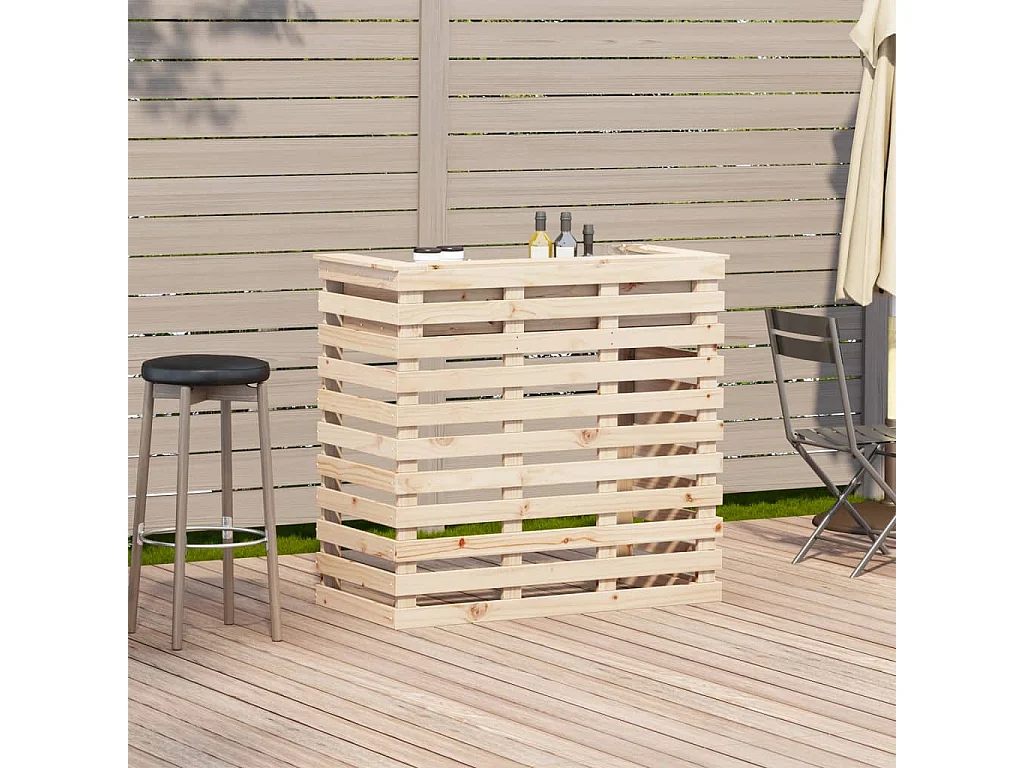 Mesa de bar p/ exterior 113,5x50x103 cm madeira de pinho maciça