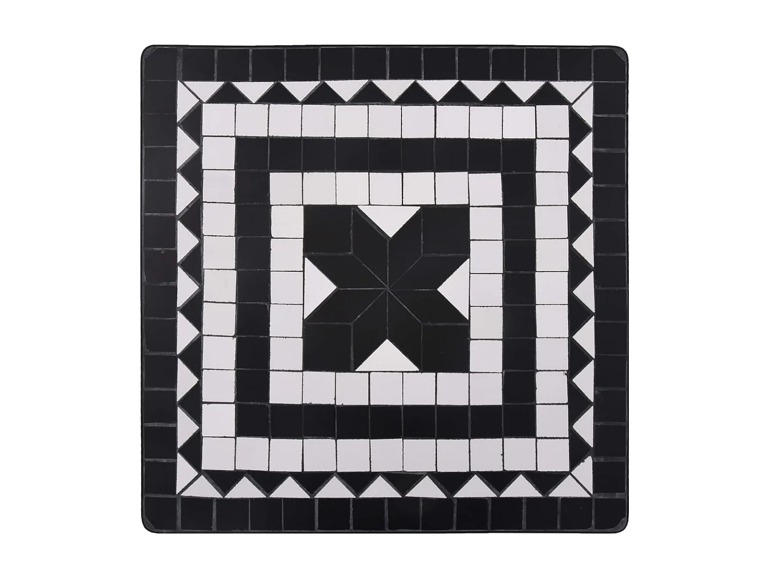 Mesa bistrô em mosaico 60 cm cerâmica preto e branco