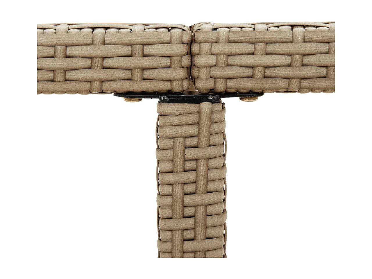 Mesa de jardín ratán sintético madera acacia beige 109x107x74cm