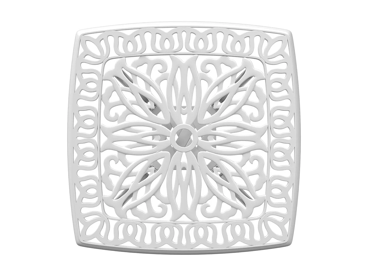 Mesa de jardim 53x53x53 cm alumínio fundido branco