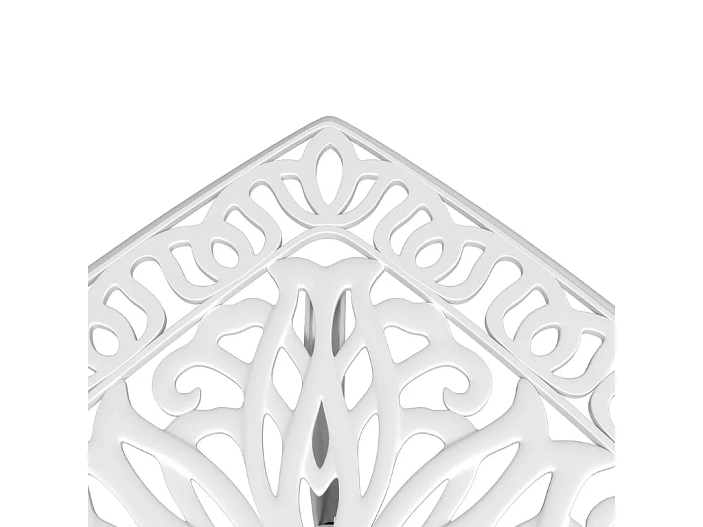 Mesa de jardim 53x53x53 cm alumínio fundido branco