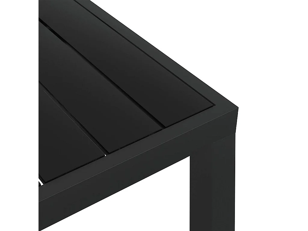Mesa de jardim em alumínio e WPC 80x80x74 cm preto