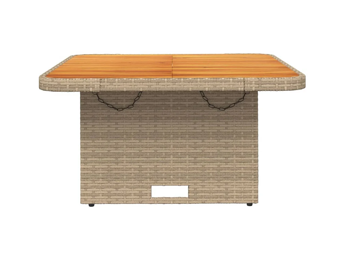 Tuintafel 80x80x71 cm poly rattan en acaciahout beige