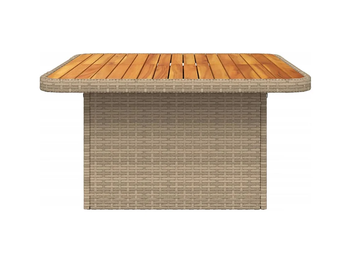 Tuintafel 80x80x71 cm poly rattan en acaciahout beige