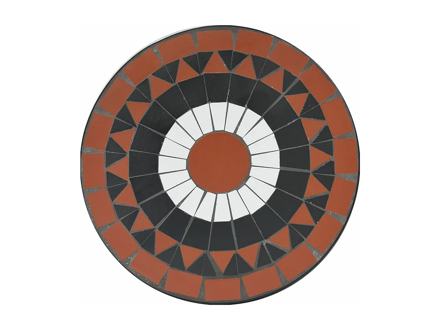 Bistrotafel mozaïek Ø50x70 cm keramiek terracottakleurig en wit