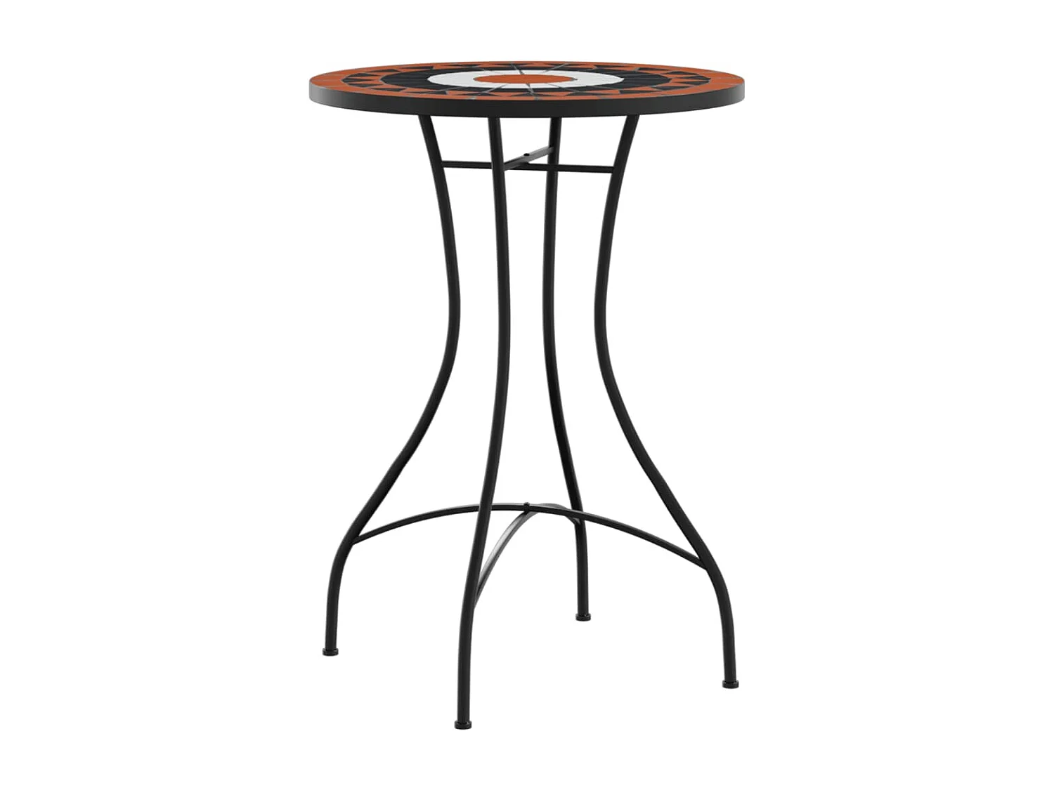 Table de bistro mosaïque terre cuite blanc Ø50x70 cm céramique