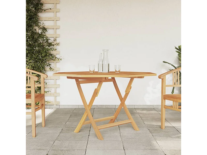 Table pliable de jardin 110x110x75 cm bois massif de teck