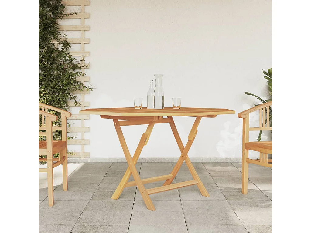 Table pliable de jardin 110x110x75 cm bois massif de teck