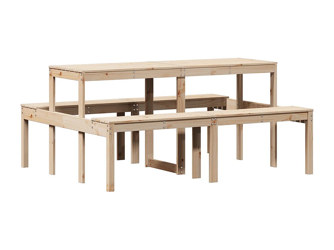 Mesa de piquenique 160x134x75 cm madeira de pinho maciça