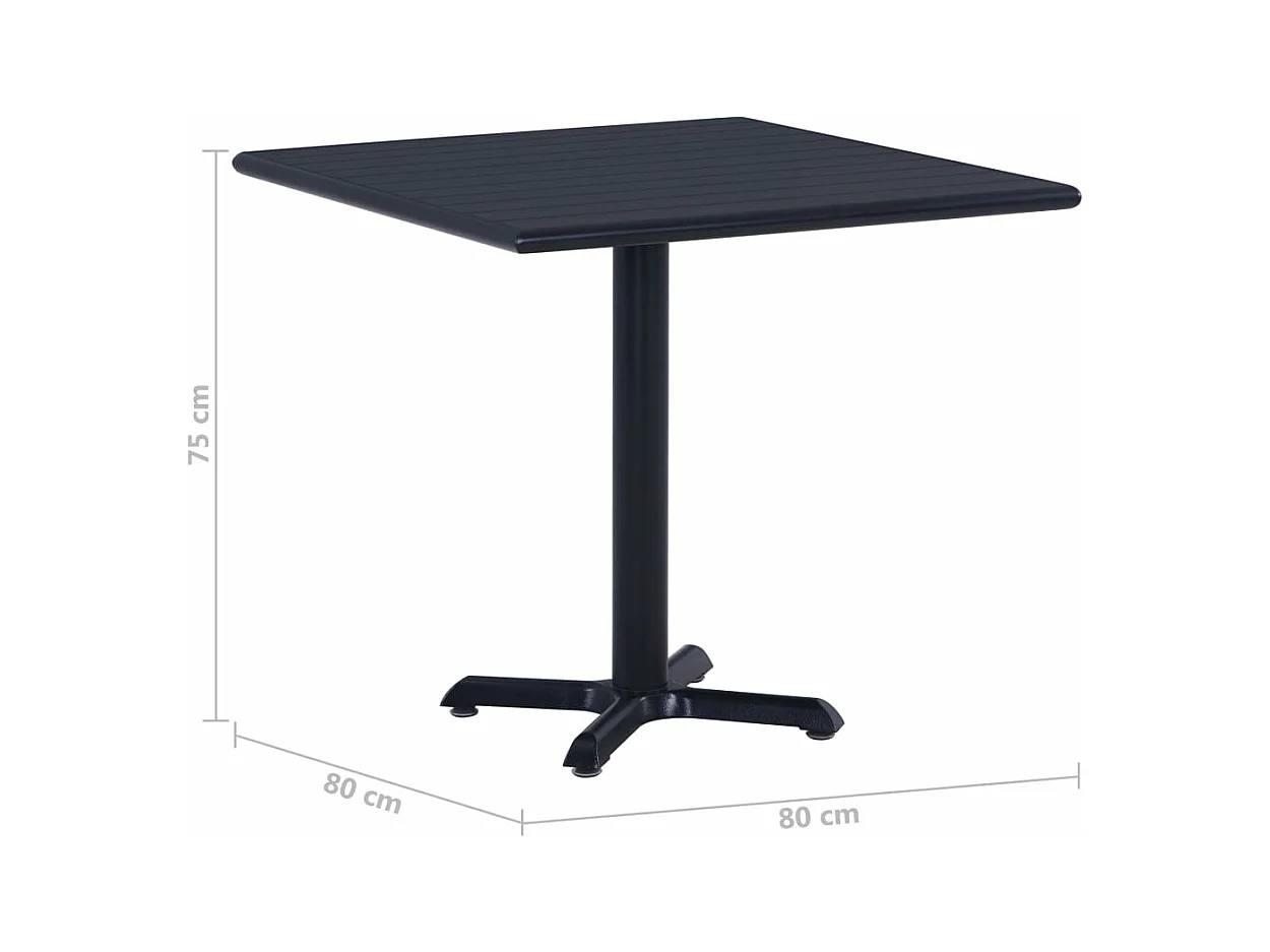 Table de jardin Noir 80x80x75 cm