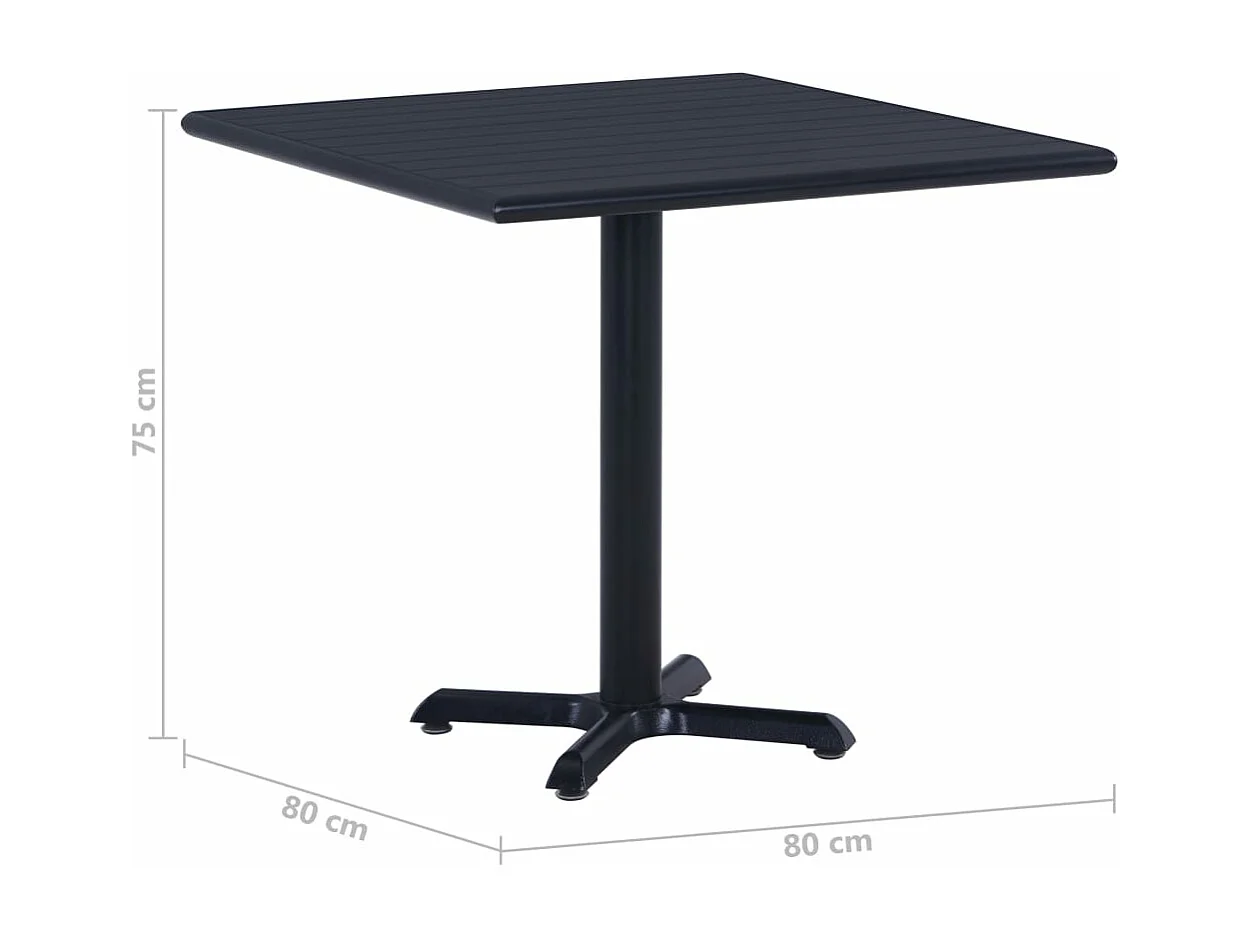 Table de jardin Noir 80x80x75 cm