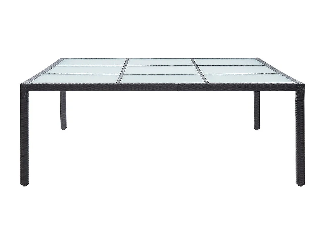 Mesa de comedor de jardín ratán sintético negro 200x200x74 cm