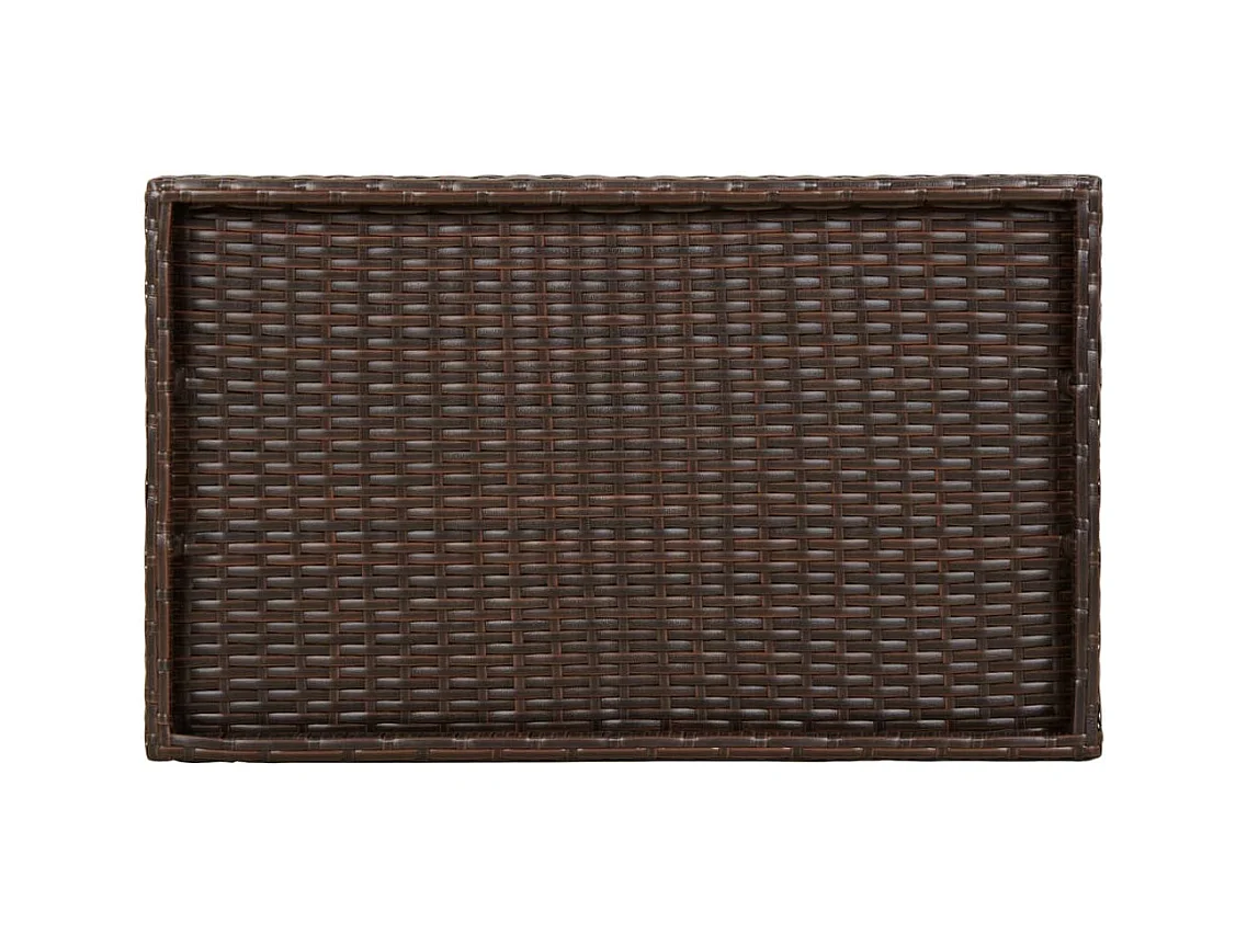 Mesa con bandeja plegable ratán sintético marrón 65x40x75 cm