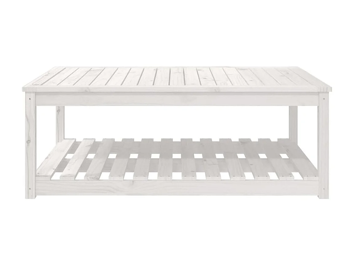 Mesa de jardín madera maciza pino blanco 121x82,5x45 cm