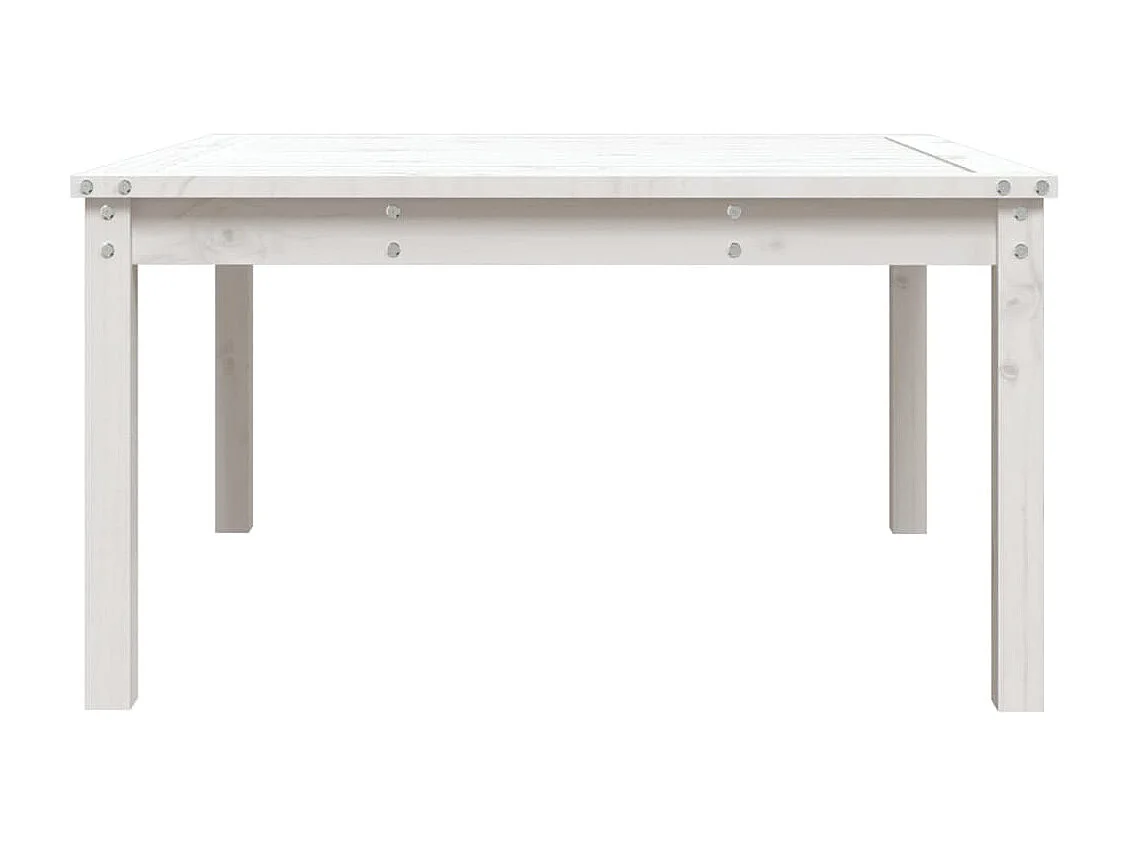 Mesa de jardim 82,5x82,5x45 cm madeira de pinho maciça branco