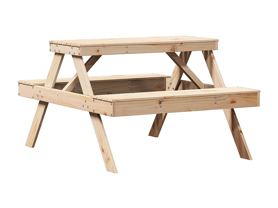 Table de pique-nique 105x134x75 cm bois massif de pin