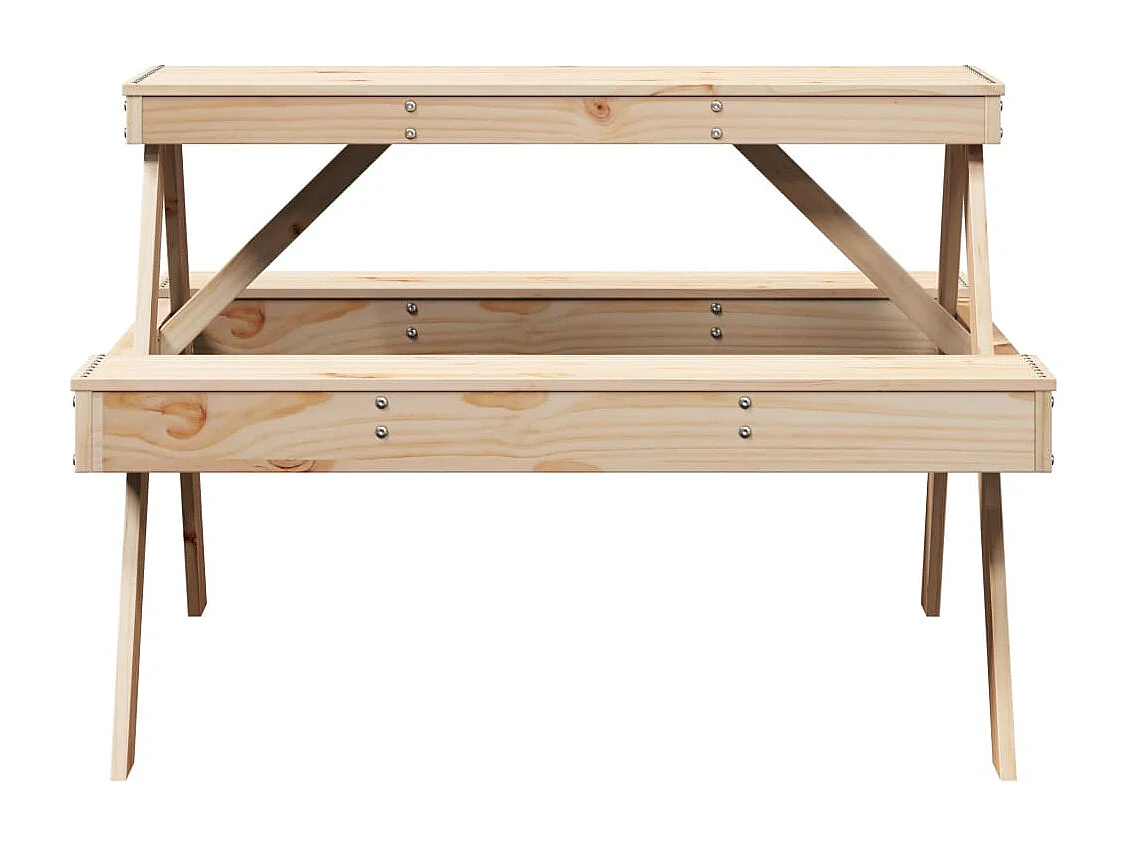 Table de pique-nique 105x134x75 cm bois massif de pin