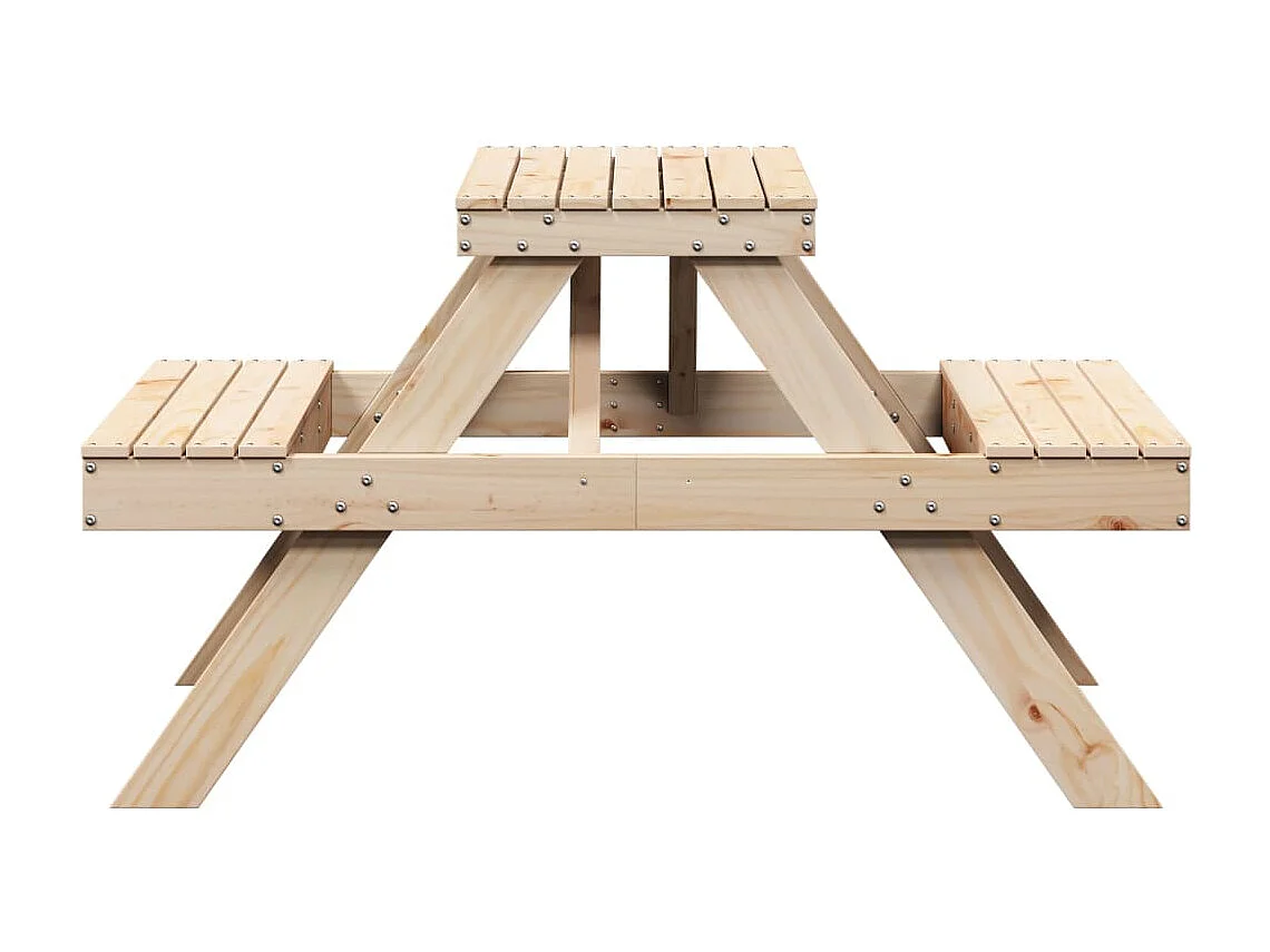 Table de pique-nique 105x134x75 cm bois massif de pin