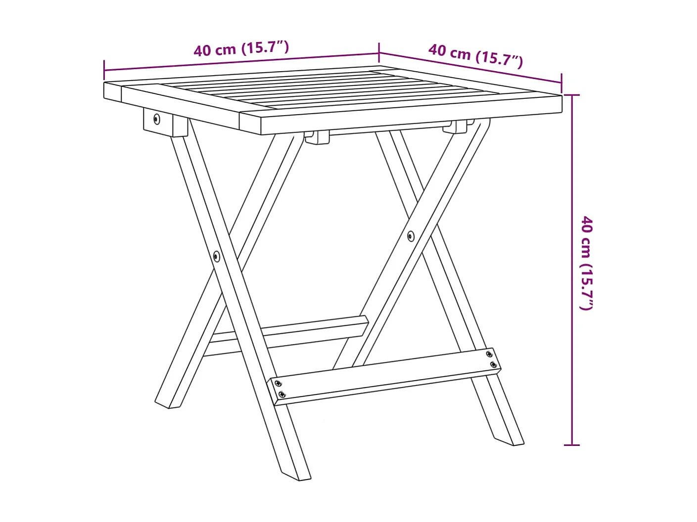 Garten-Beistelltisch 40x40x40 cm Massivholz Akazie