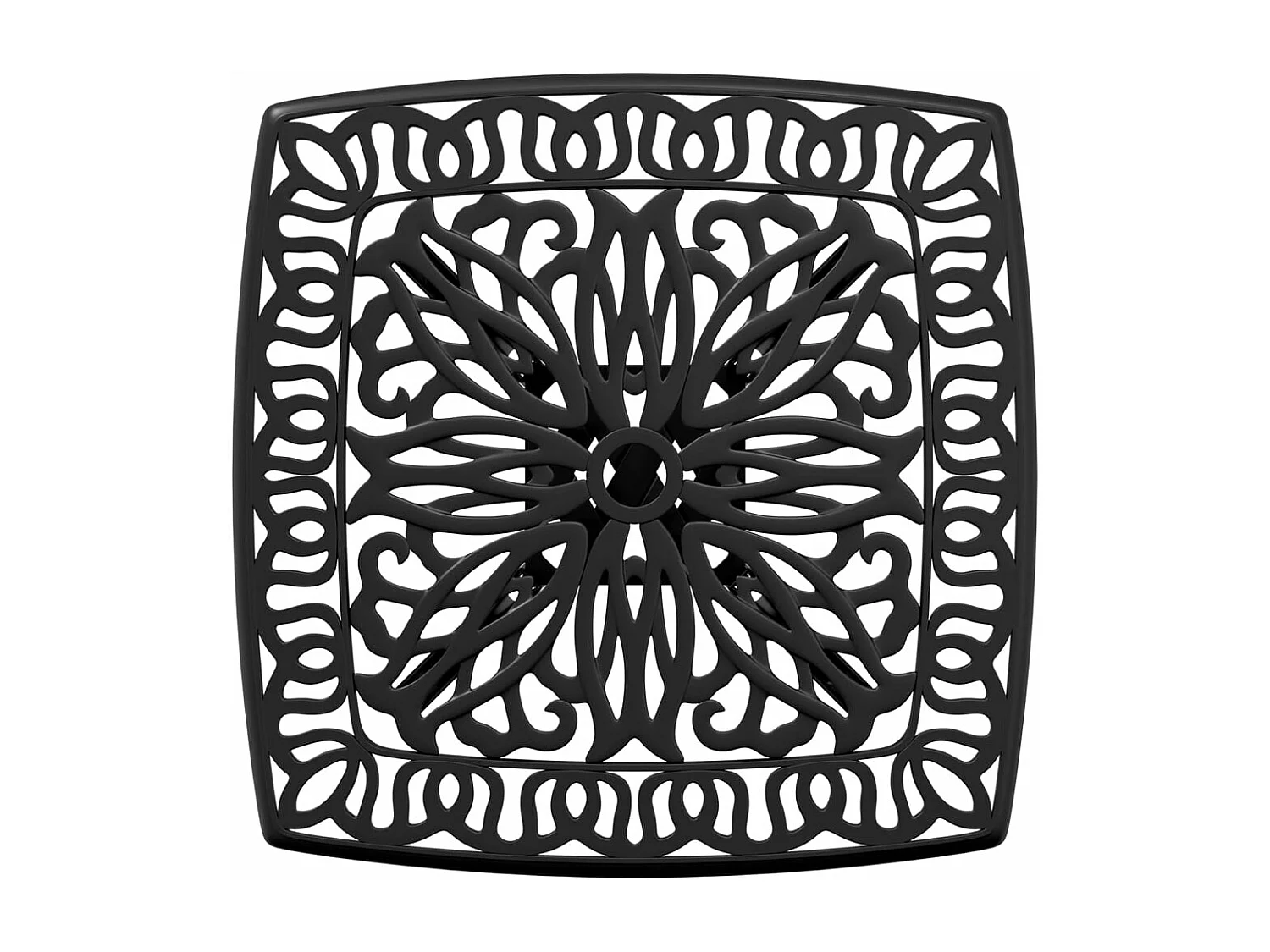 Table de jardin noir 53x53x53 cm aluminium coulé