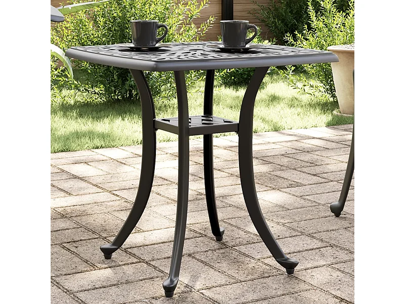Table de jardin noir 53x53x53 cm aluminium coulé