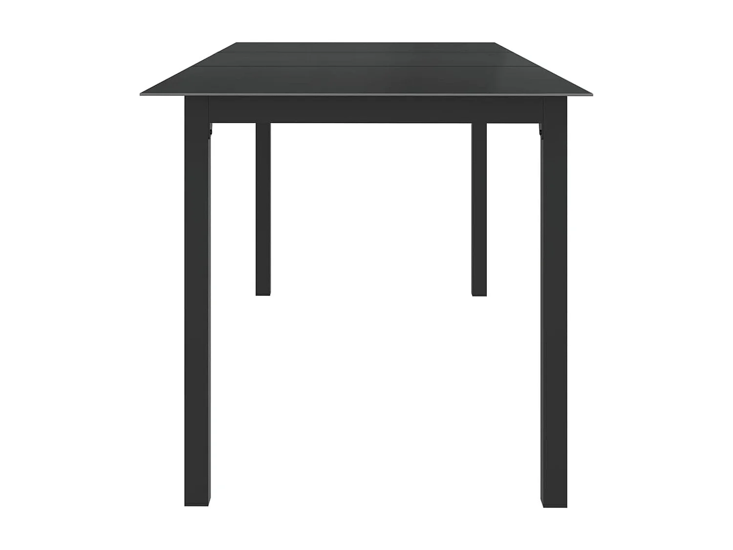 Mesa de jardim em alumínio e vidro 190x90x74 cm preto