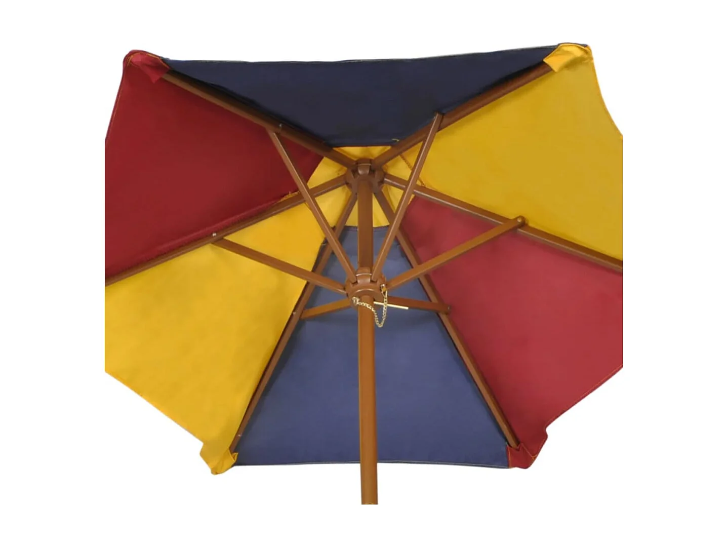 Tavolo e Panchine per Bambini con Parasole Legno Multicolore