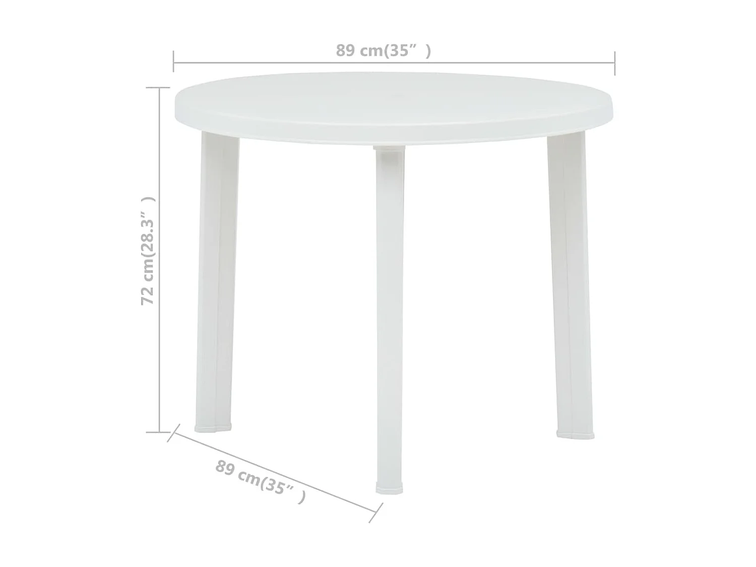 Table de jardin Blanc 89 cm Plastique