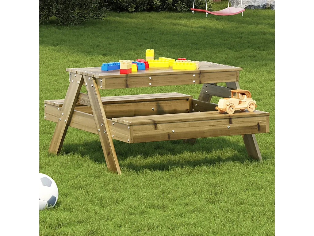 Table de pique-nique pour enfants bois de pin imprégné
