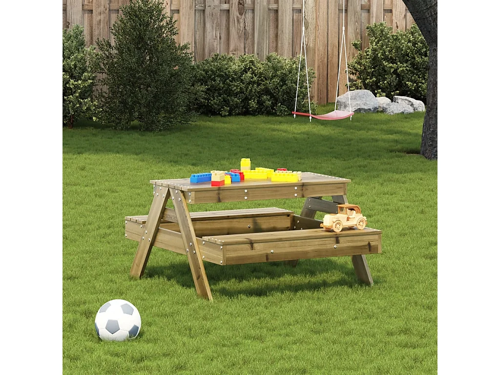Table de pique-nique pour enfants bois de pin imprégné
