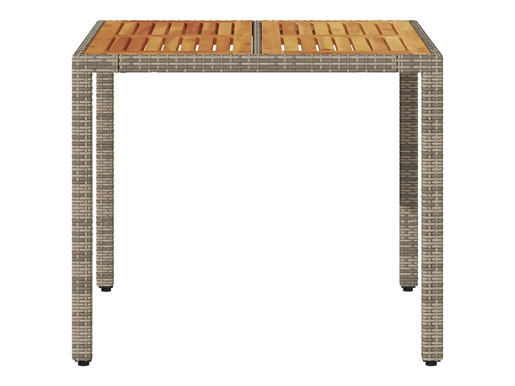 Table de jardin et dessus en bois d'acacia gris résine tressée