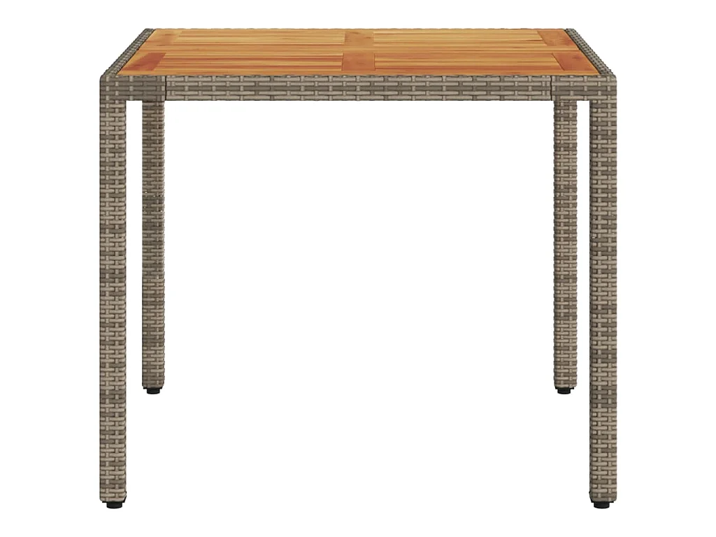 Table de jardin et dessus en bois d'acacia gris résine tressée