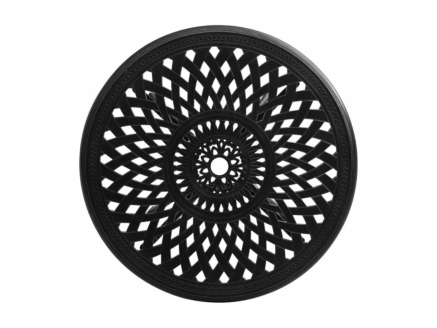 Tavolo da Giardino Nero 78x78x72 cm in Alluminio Pressofuso