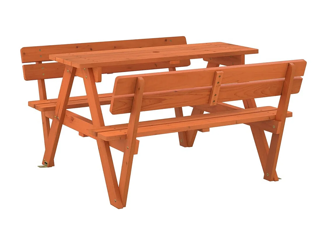 Mesa de picnic para 4 niños agujero para sombrilla madera abeto