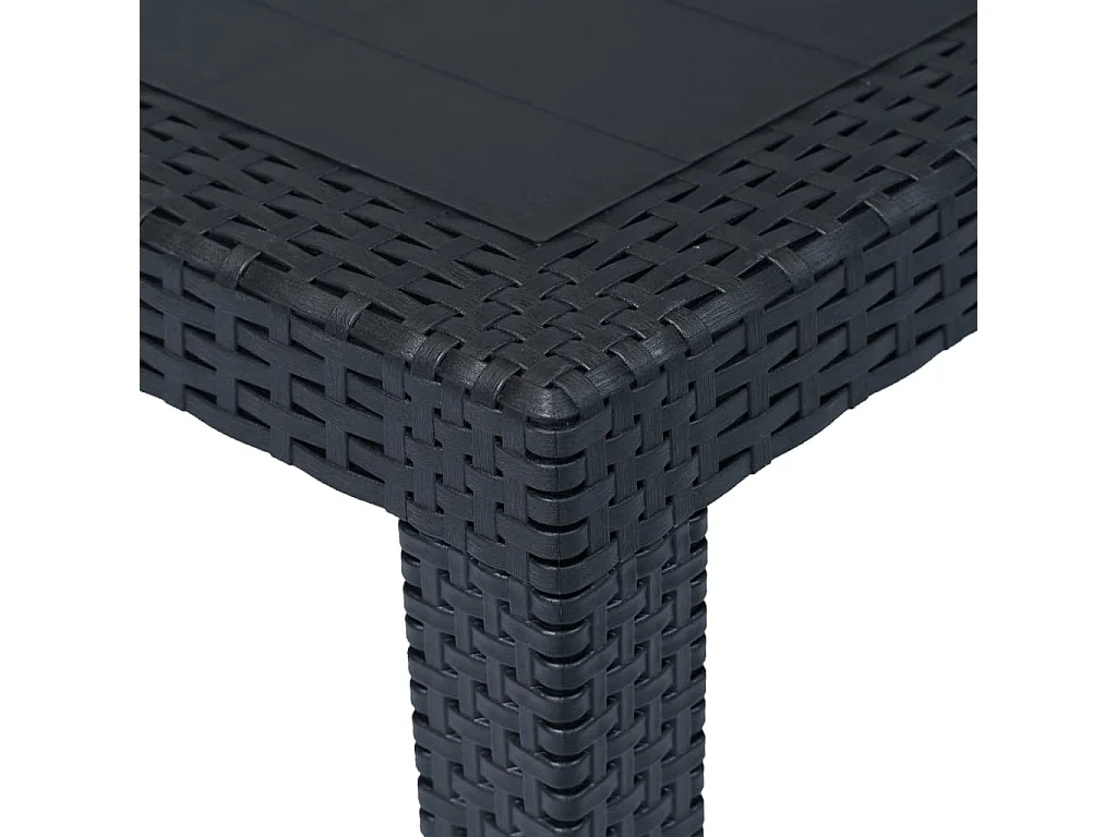 Table de jardin Anthracite 79x79x72cm Plastique Aspect de rotin
