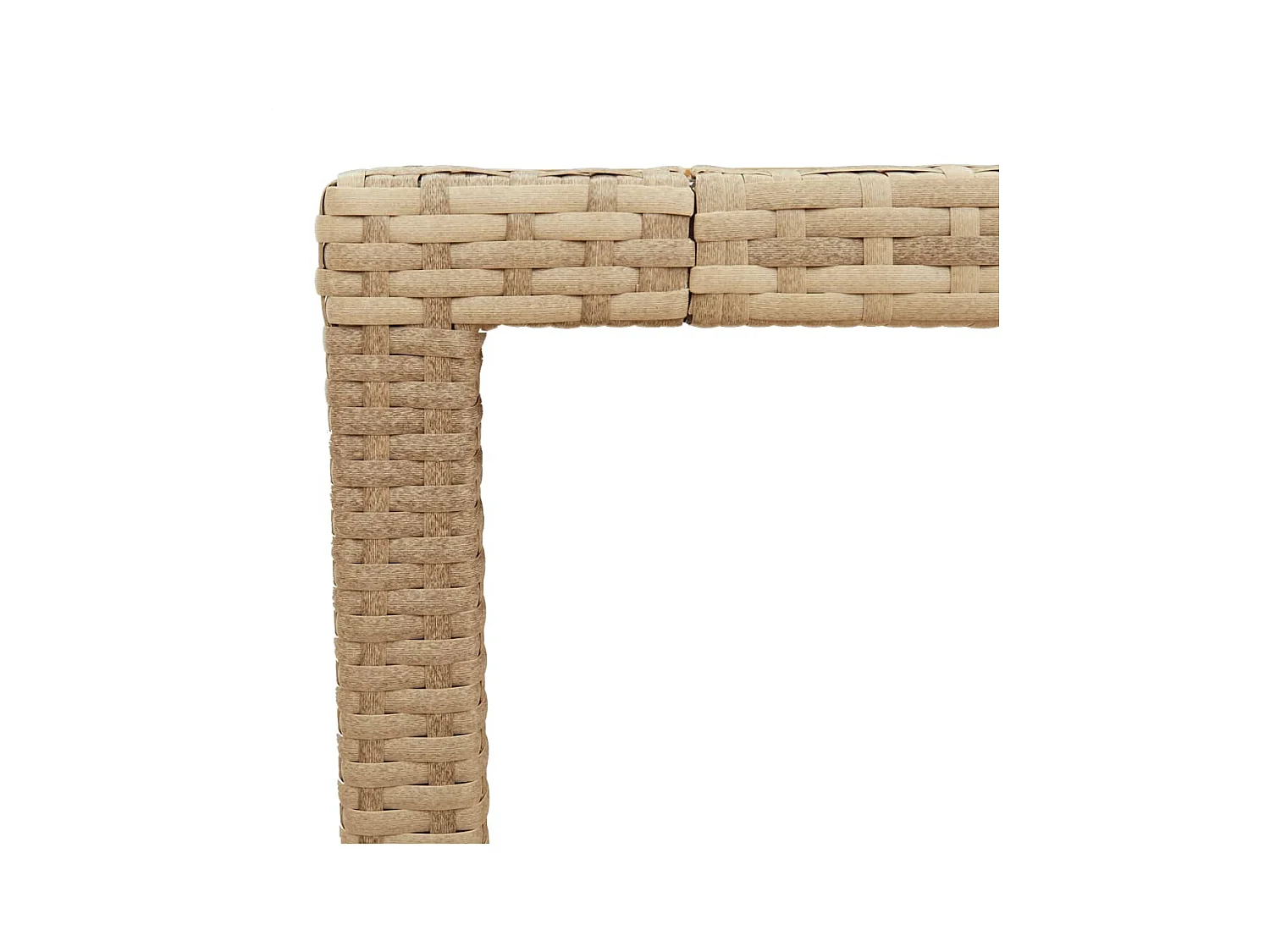 Tuintafel 150x90x75 cm poly rattan en massief acaciahout beige