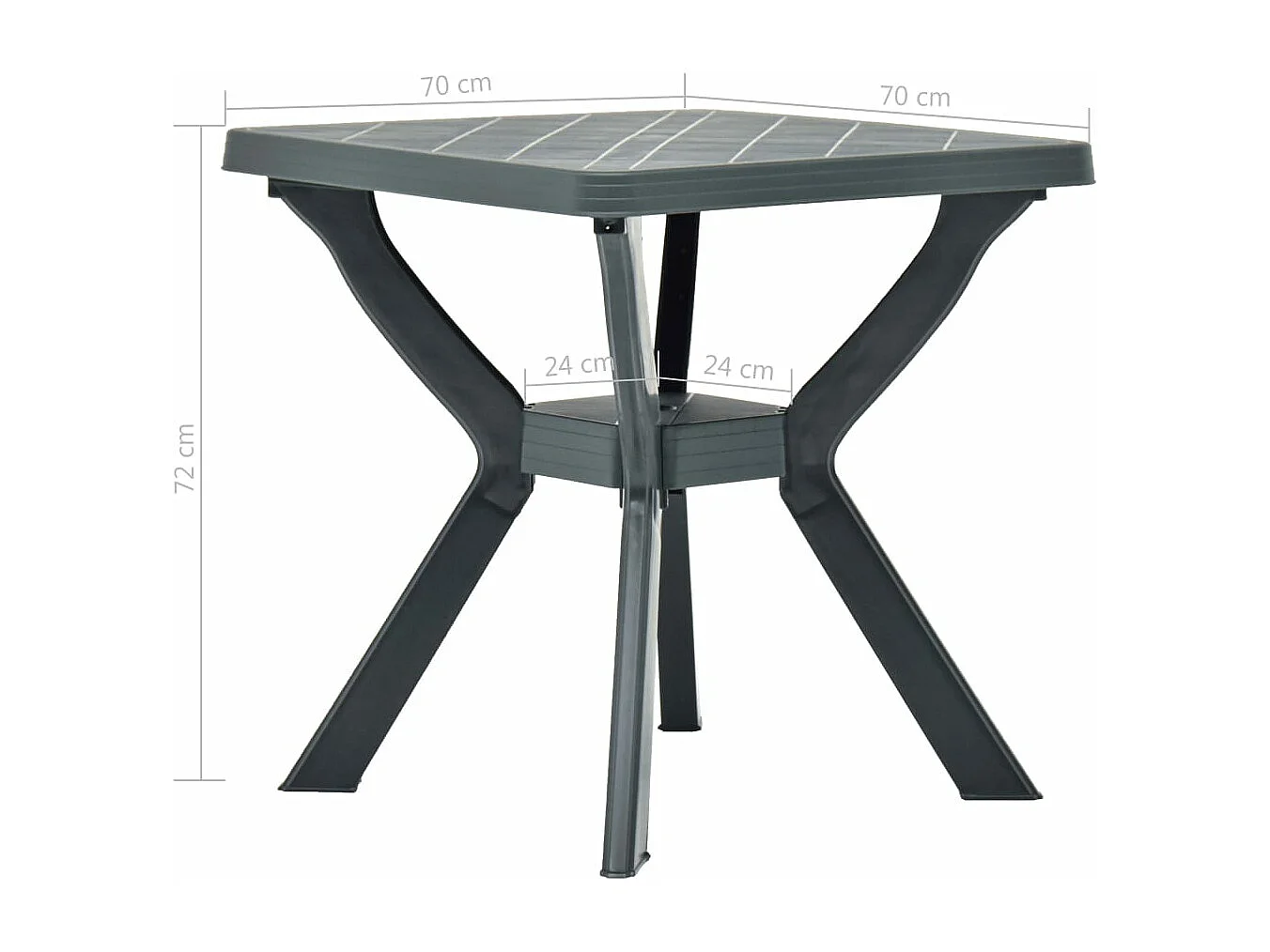 Bistrotisch Anthrazit 70x70x72 cm Kunststoff