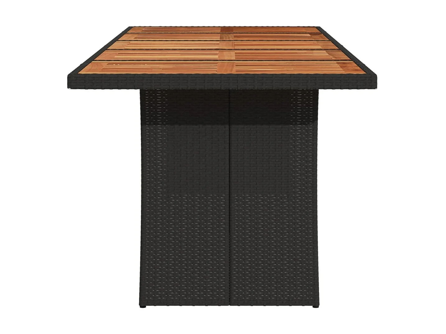 Table de jardin et dessus en bois d'acacia noir résine tressée