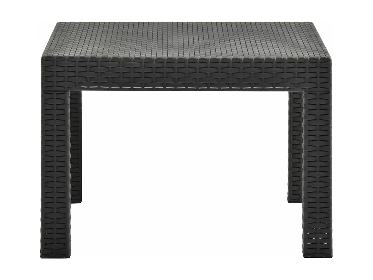 Table de jardin Anthracite 58x58x41 cm PP Rotin