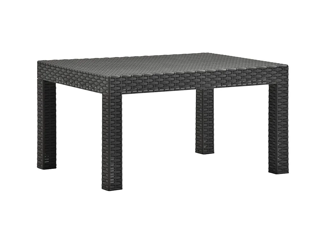 Gartentisch Anthrazit 58x58x41 cm PP Rattan