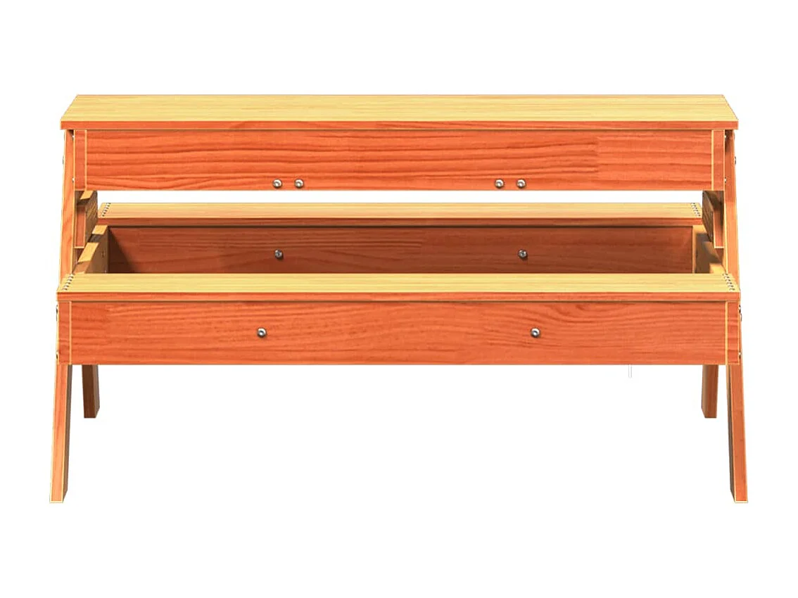 Picknicktafel met zandbak voor kinderen grenenhout wasbruin