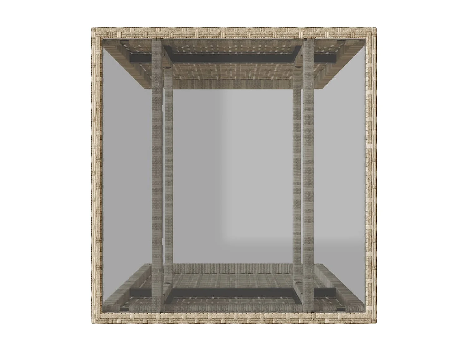 Ensemble de bistro 3 pcs et coussins gris clair résine tressée