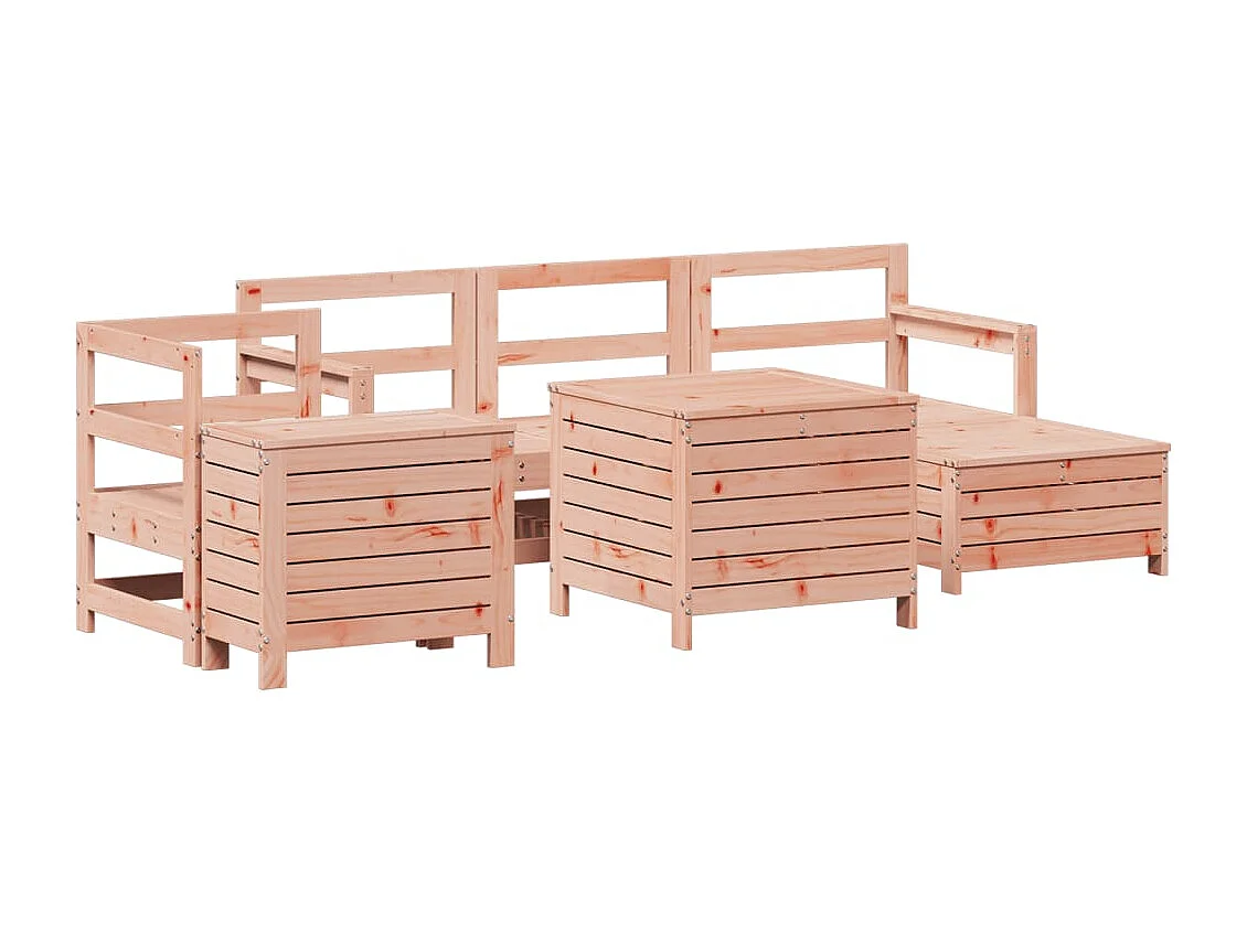 Salon de jardin 7 pcs bois massif sapin de douglas