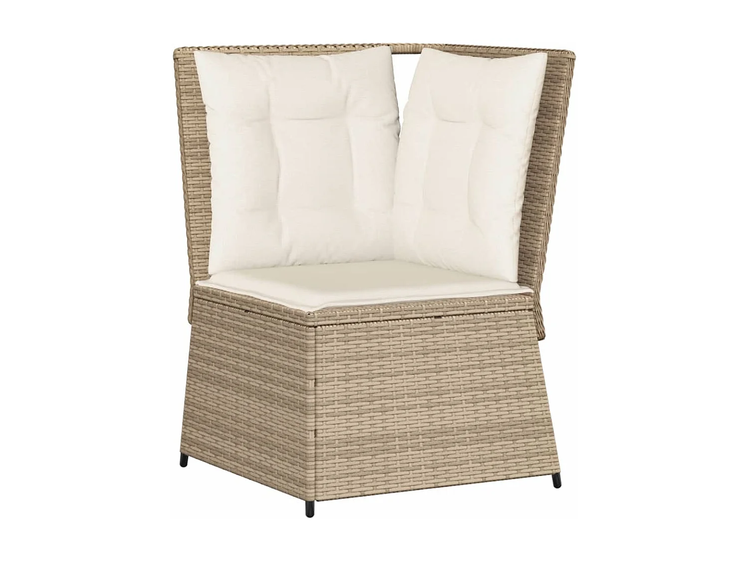 Set Divani da Giardino 7 pz con Cuscini in Polyrattan Beige